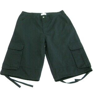 Solid Black Men's (Size 38) Cargo Walking Shorts 7 Pockets Zipper Fly Lime Tree